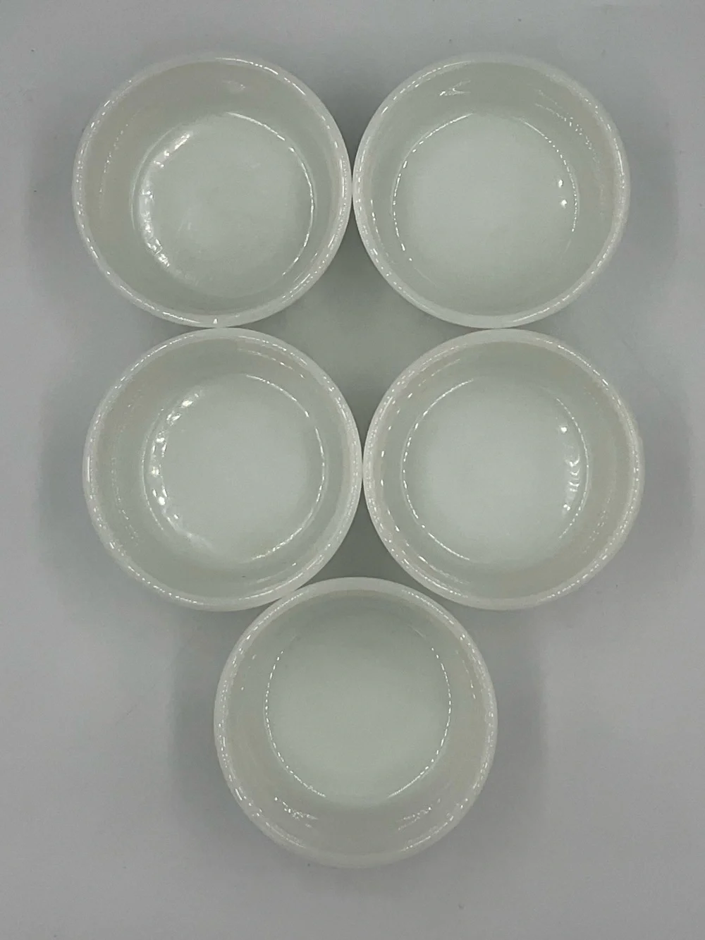 Vintage Anchor Hocking Fire-King White Milk Glass Oven-Safe Ramekins - Set of 5
